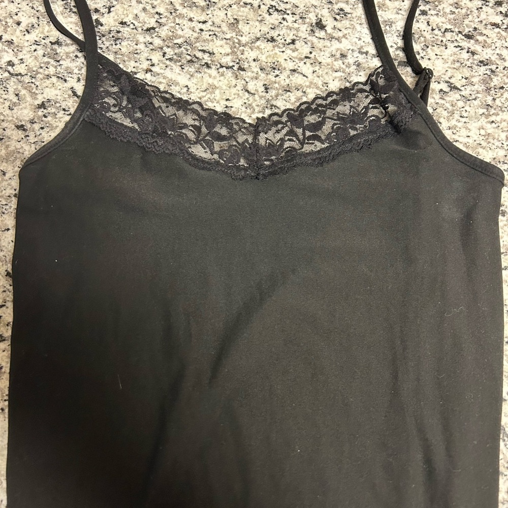 Black Lace Trim Cami Top Junior Medium (7-9)